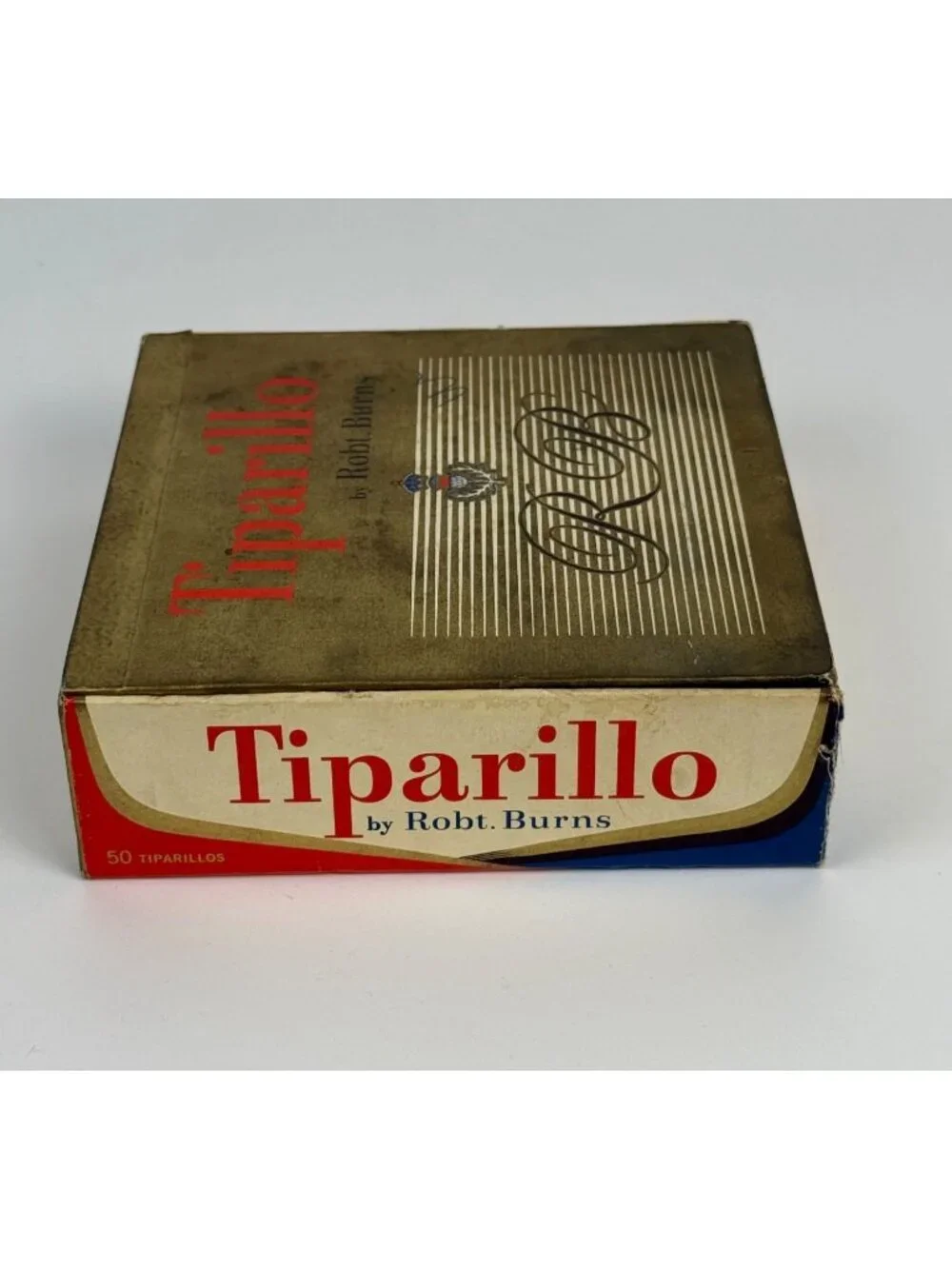 Vintage Tiparillo Cigar Box Square Cardboard Collectible Mid-Century